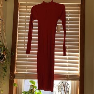 Red long sleeve dress